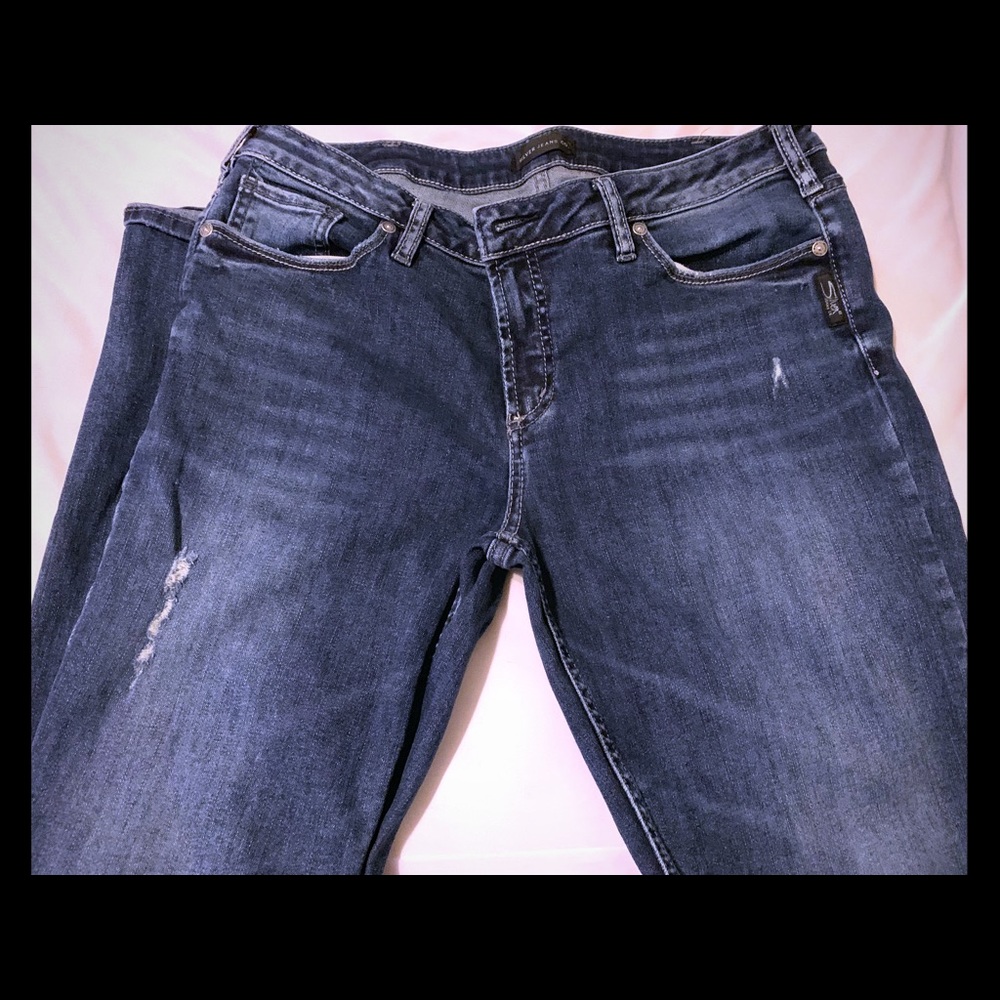 Silver slim boot cut jeans